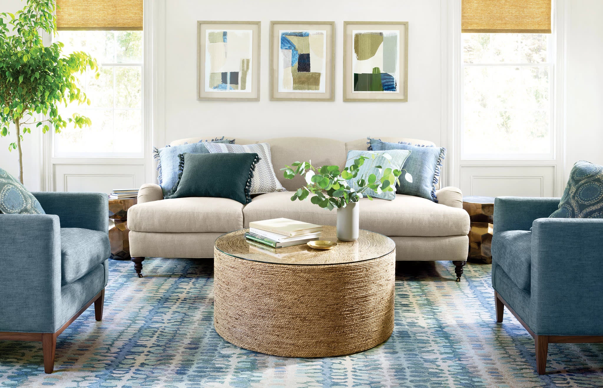 paint chip hand micro hooked wool rug | blue paint chip hand micro hooked wool rug | blue
