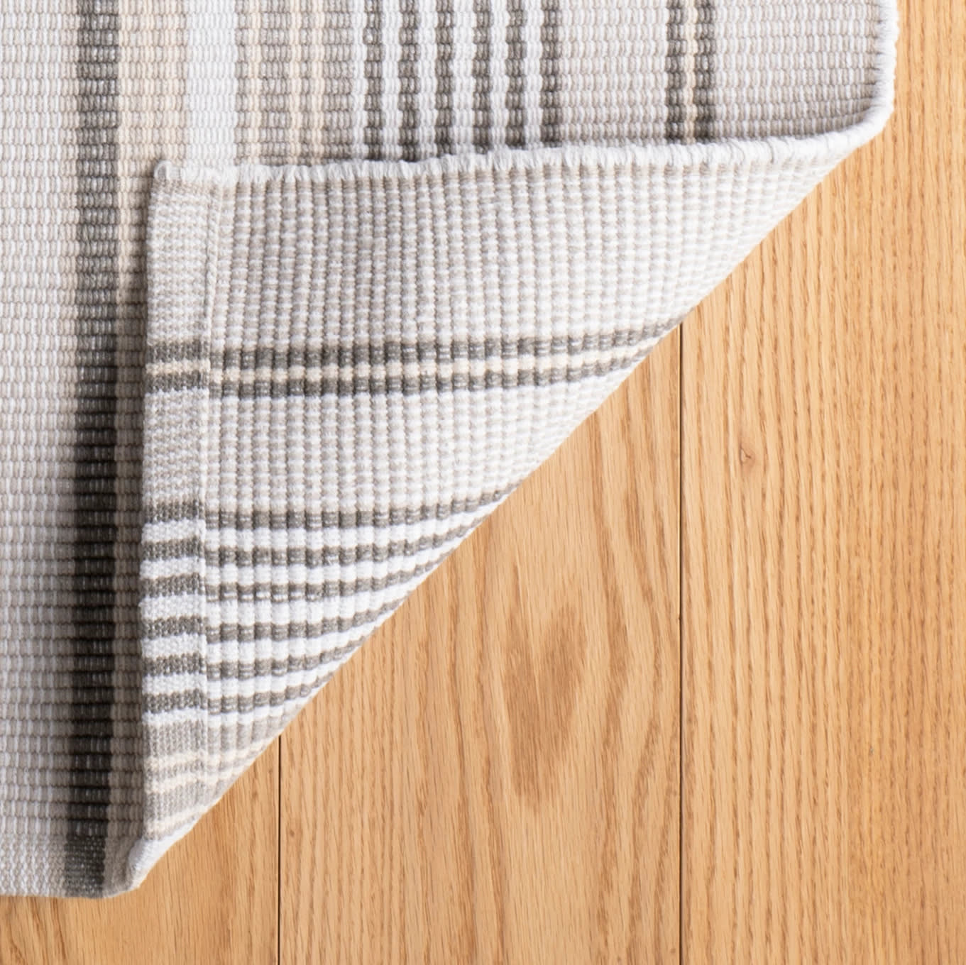 gradation ticking handwoven cotton rug | grey gradation ticking handwoven cotton rug | grey
