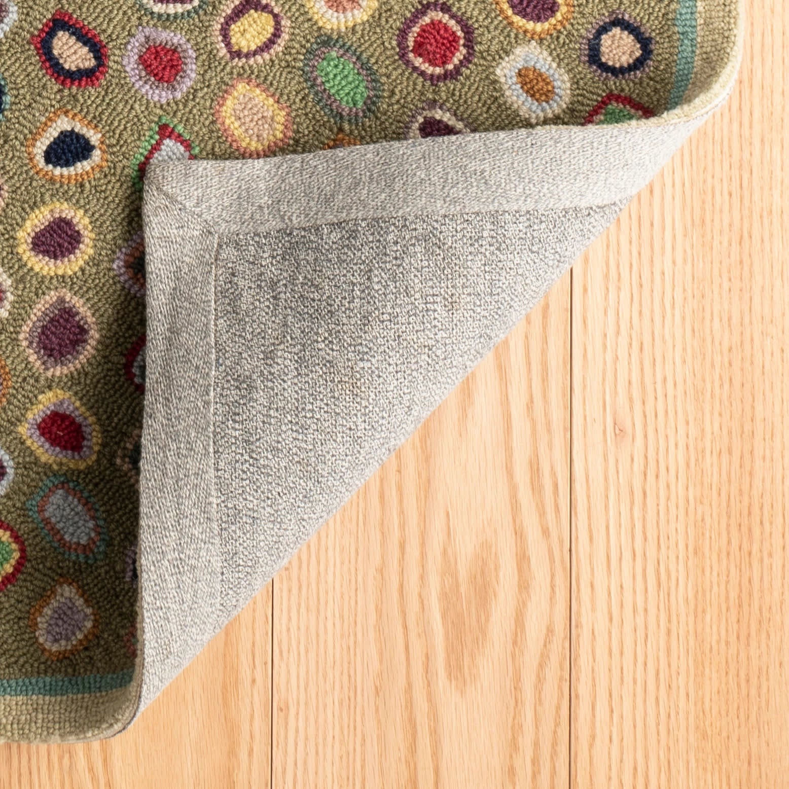 cat's paw hand micro hooked wool rug | sage cat's paw hand micro hooked wool rug | sage