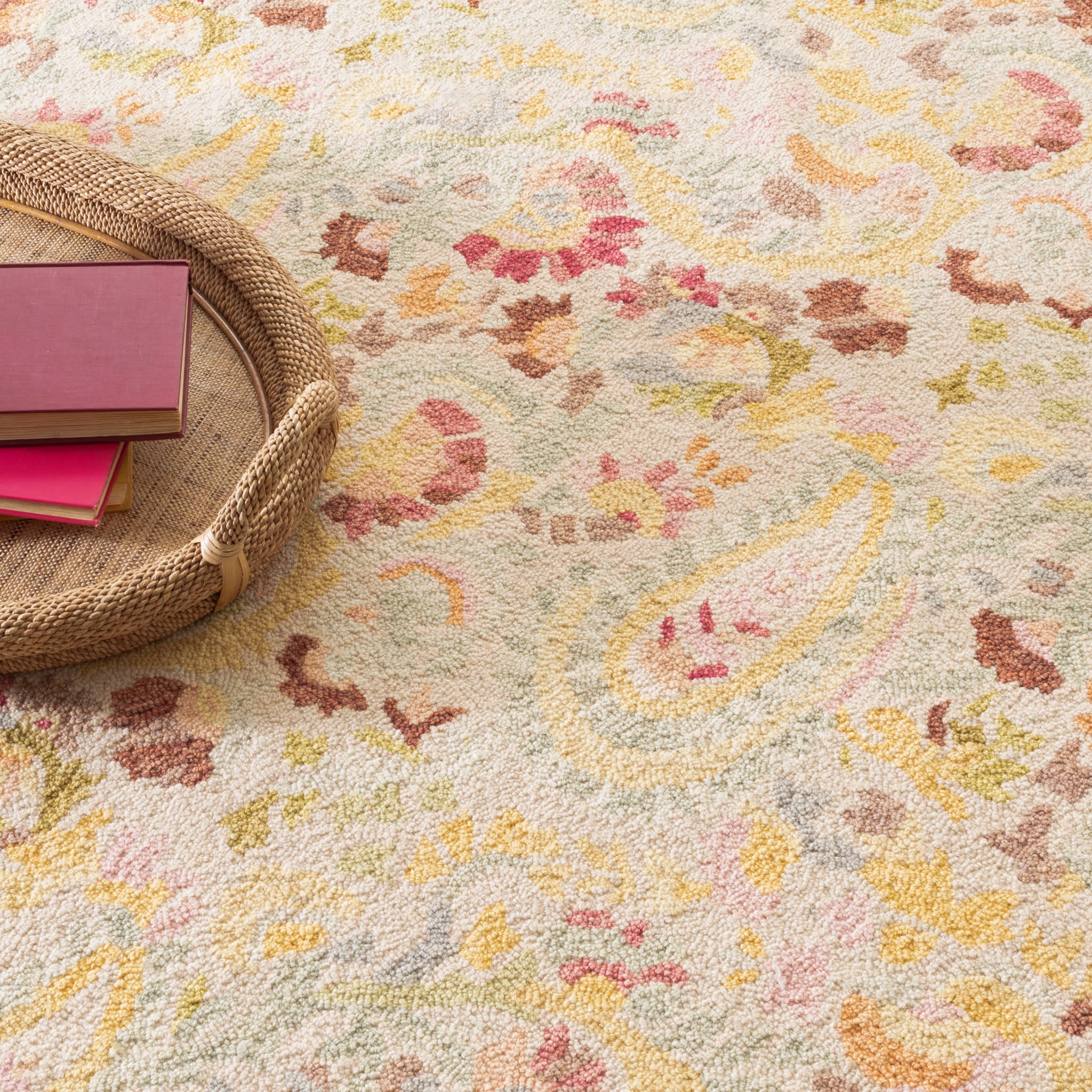 ines hand micro hooked wool rug | multi ines hand micro hooked wool rug | multi