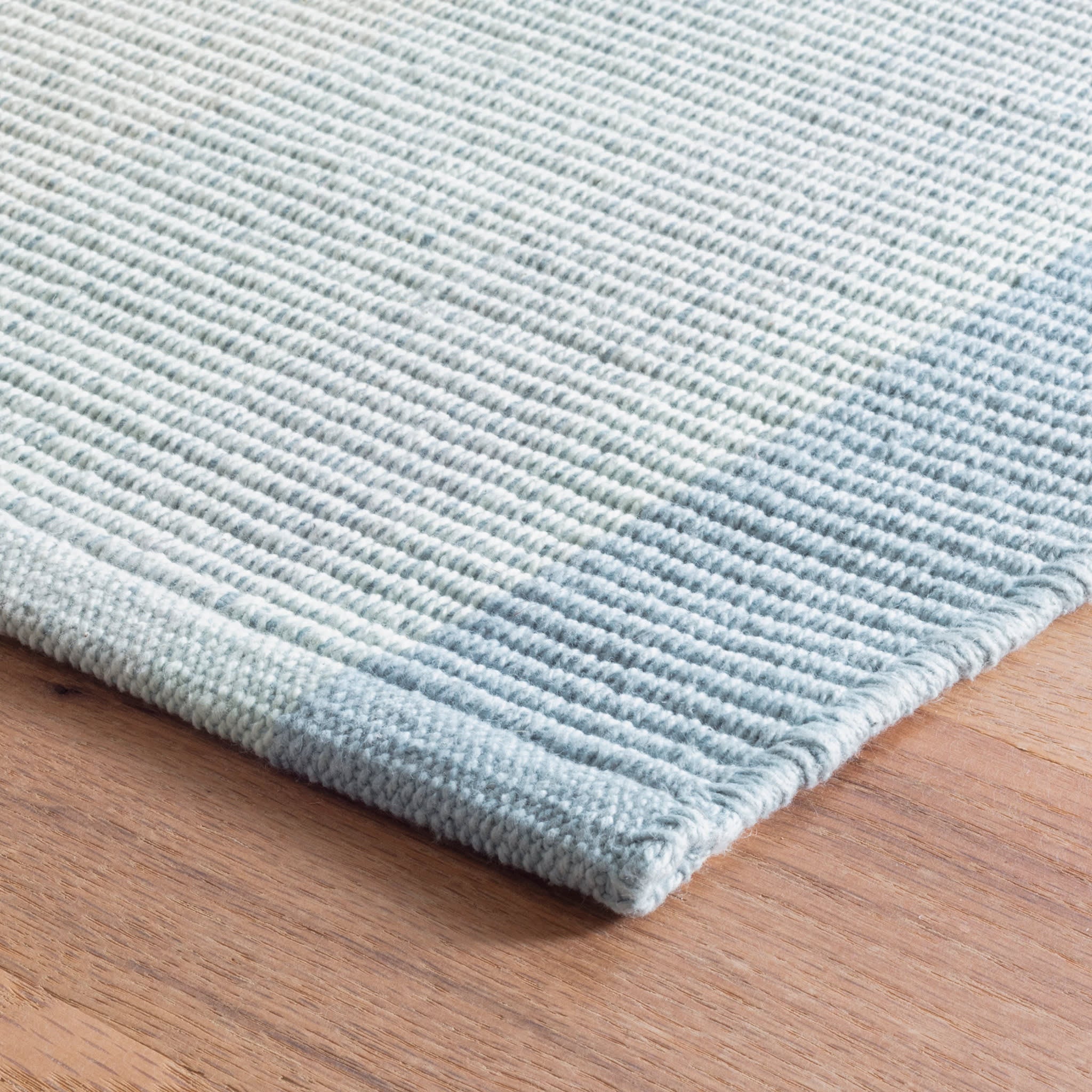 shore stripe handwoven cotton rug | sky blue shore stripe handwoven cotton rug | sky blue