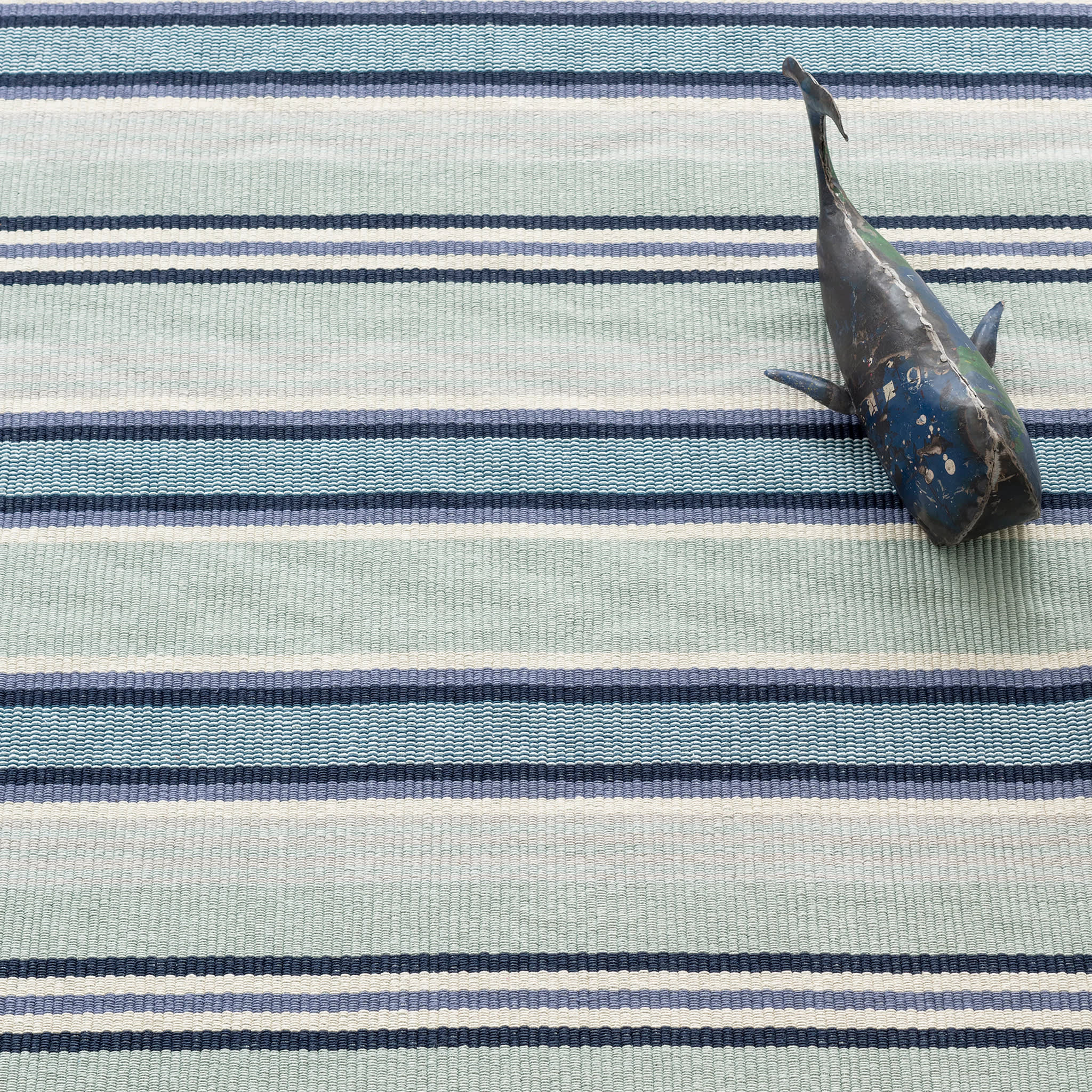barbados stripe handwoven cotton rug | blue barbados stripe handwoven cotton rug | blue