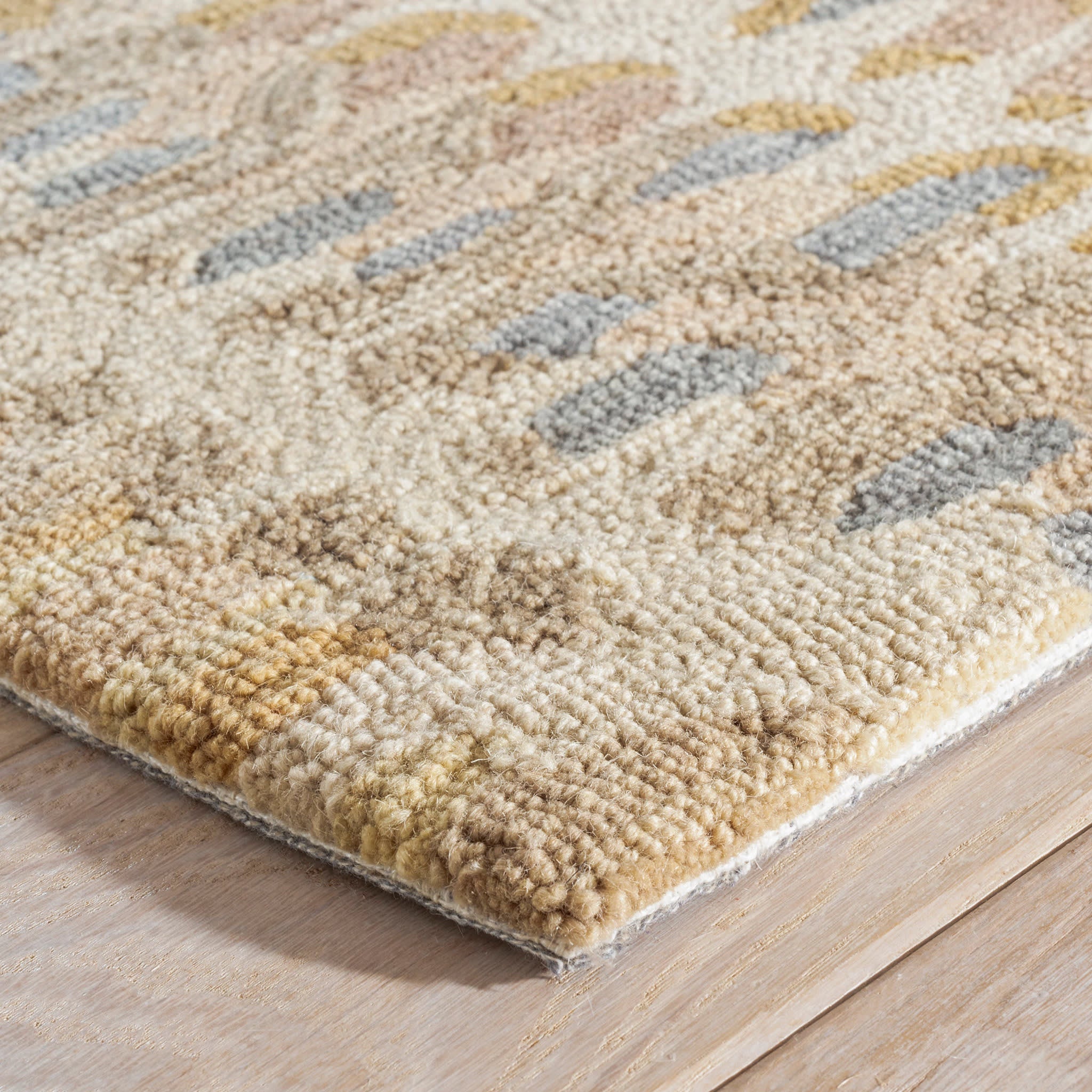 paint chip hand micro hooked wool rug | natural paint chip hand micro hooked wool rug | natural