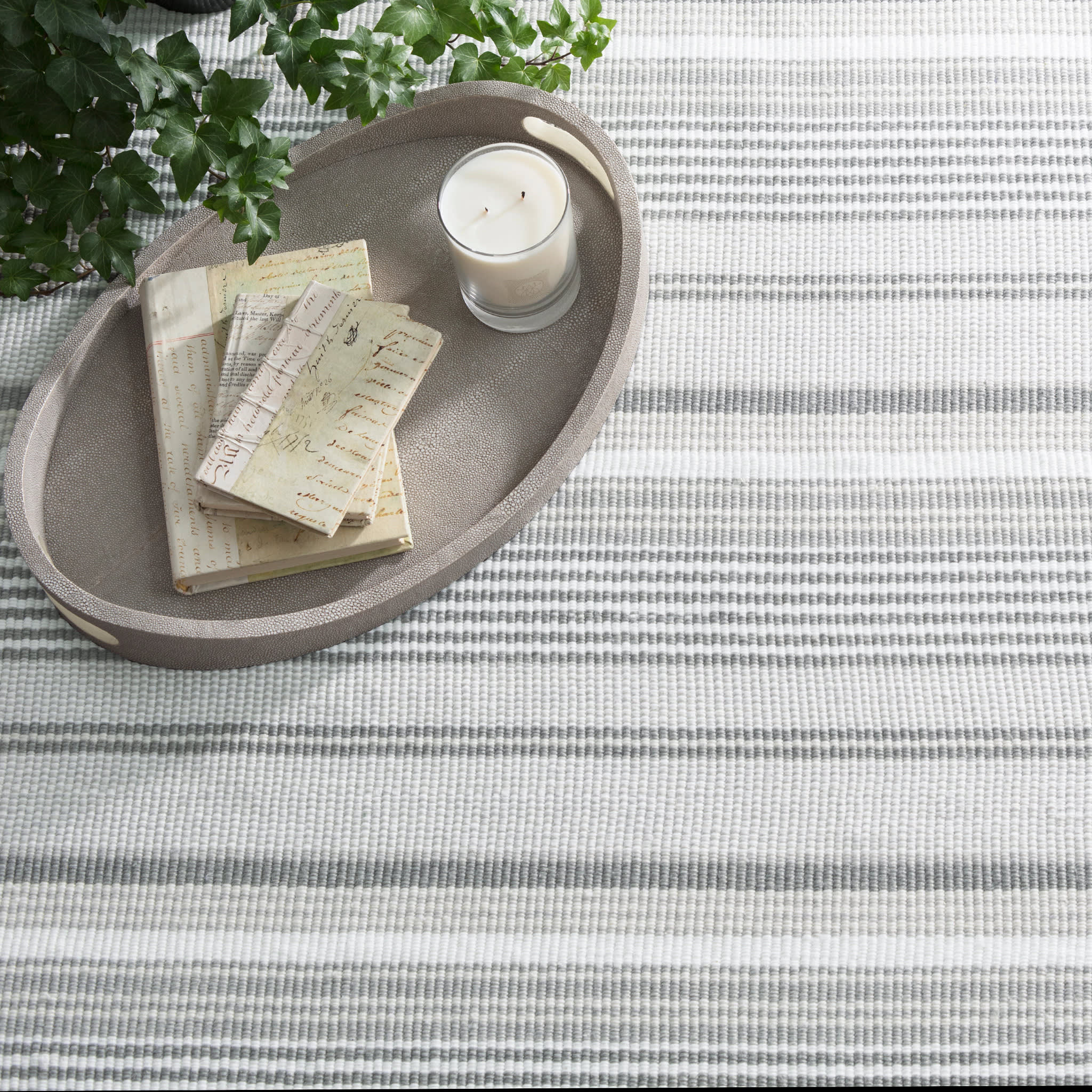 gradation ticking handwoven cotton rug | grey gradation ticking handwoven cotton rug | grey