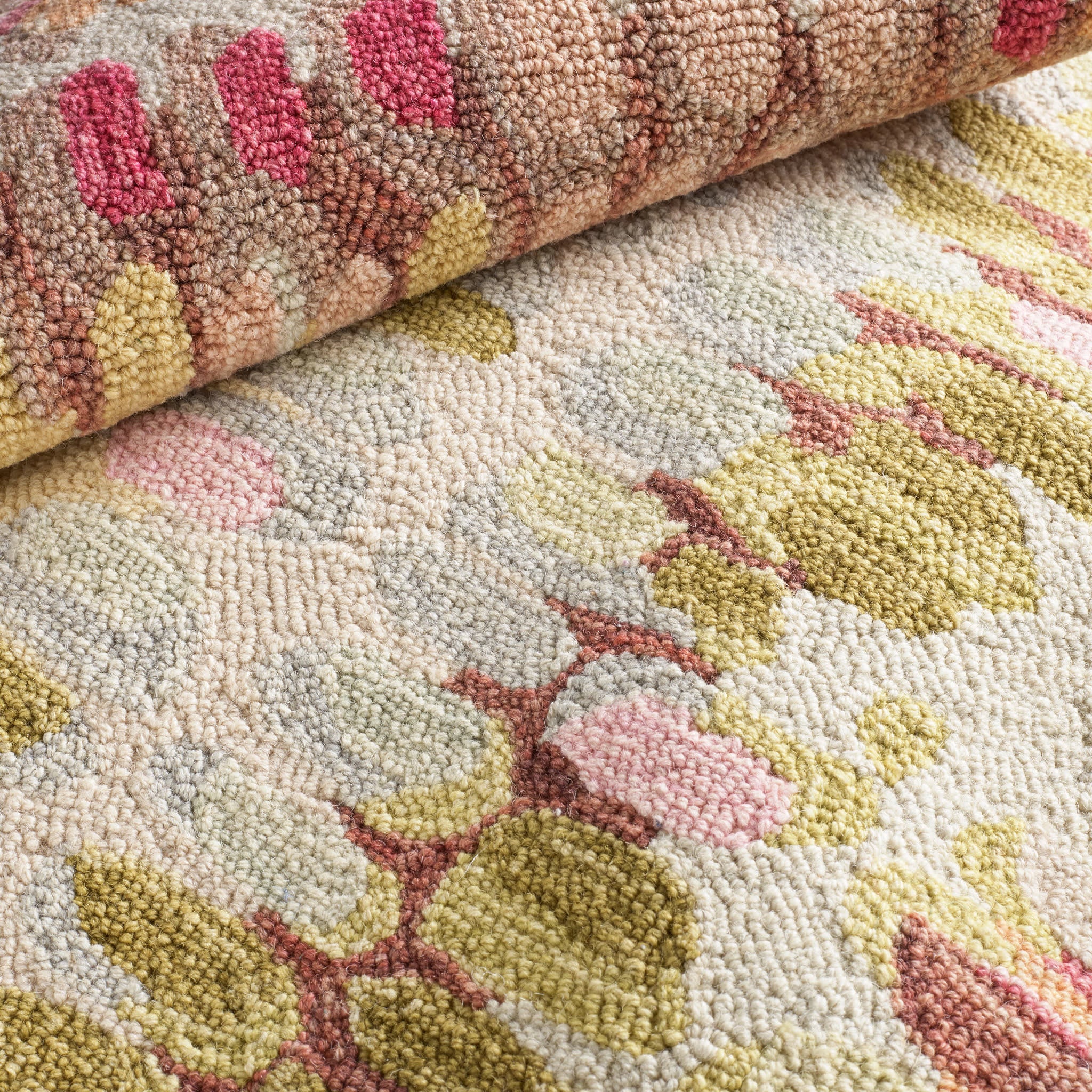 paint chip hand micro hooked wool rug | pastel paint chip hand micro hooked wool rug | pastel