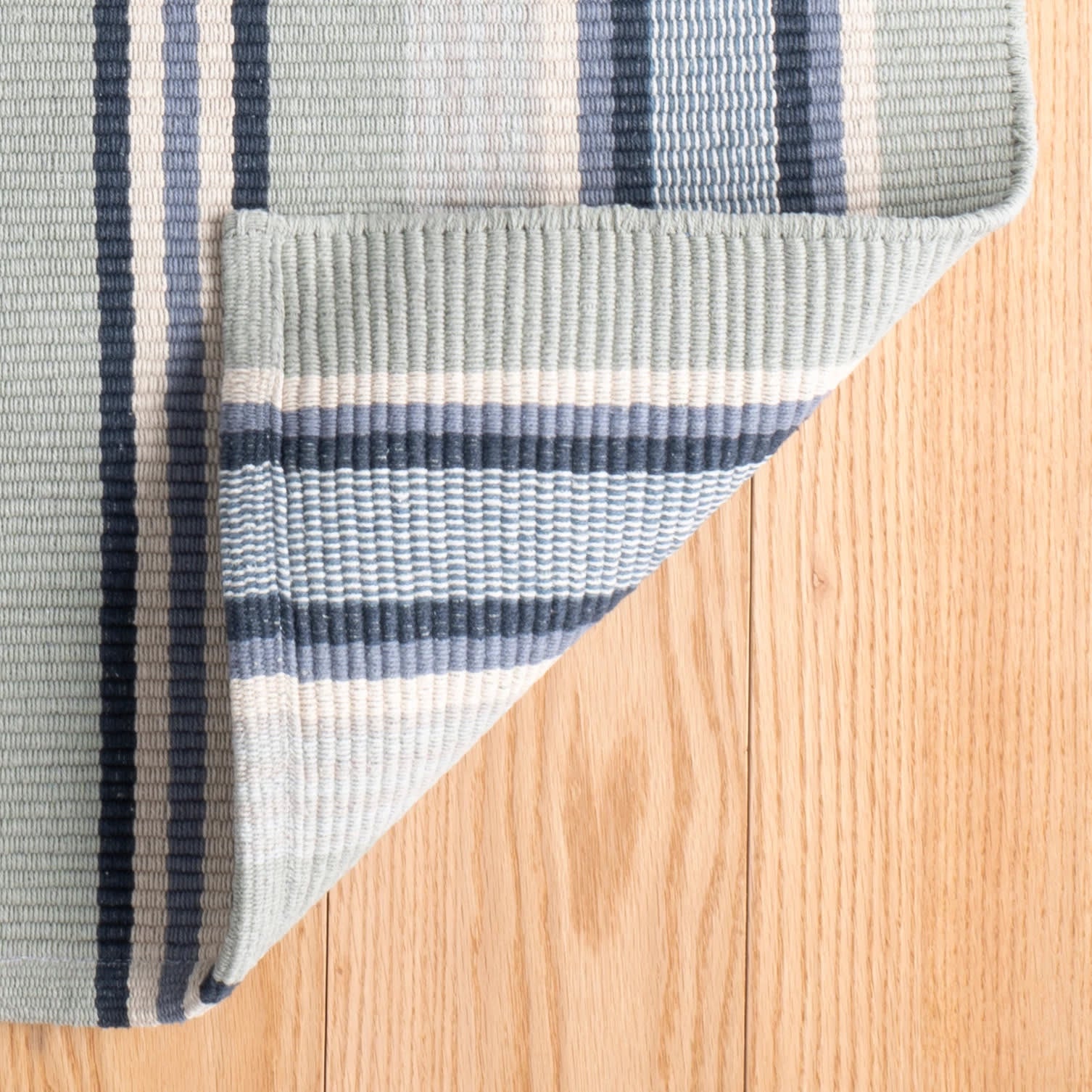 barbados stripe handwoven cotton rug | blue barbados stripe handwoven cotton rug | blue