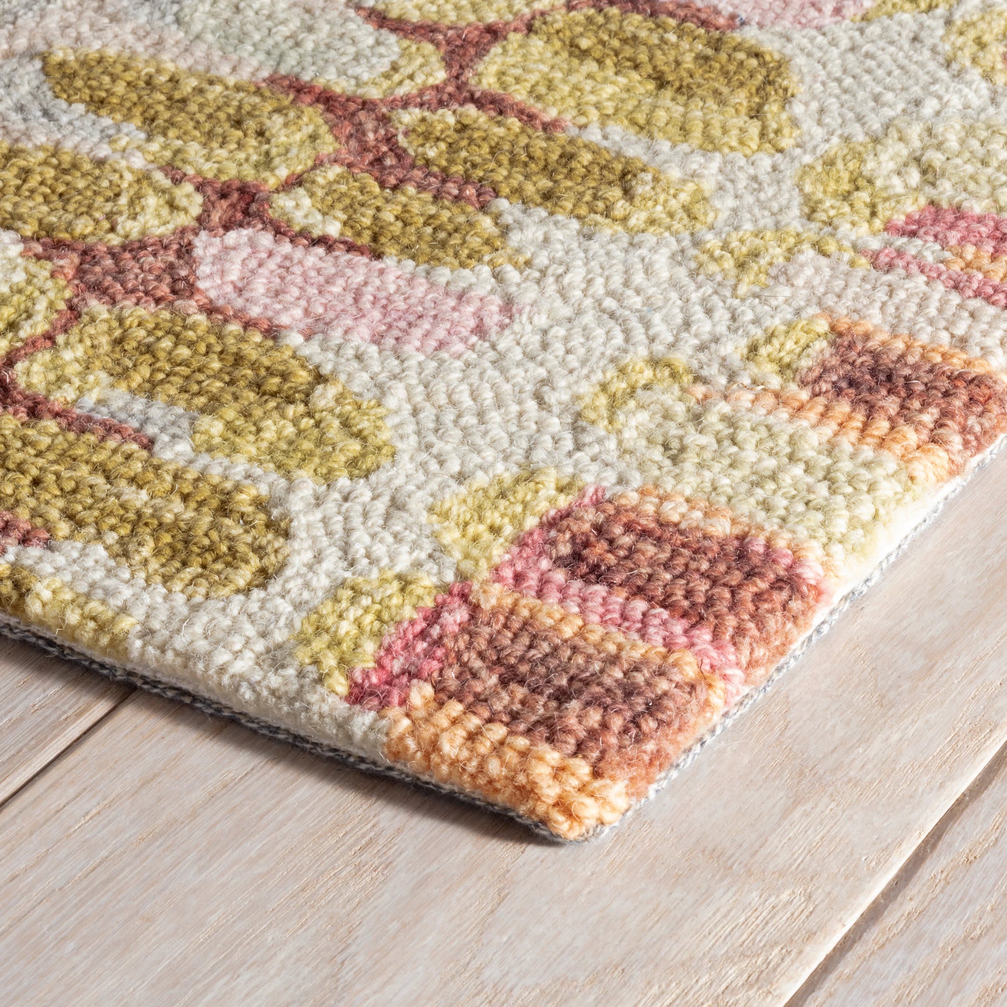 paint chip hand micro hooked wool rug | pastel paint chip hand micro hooked wool rug | pastel