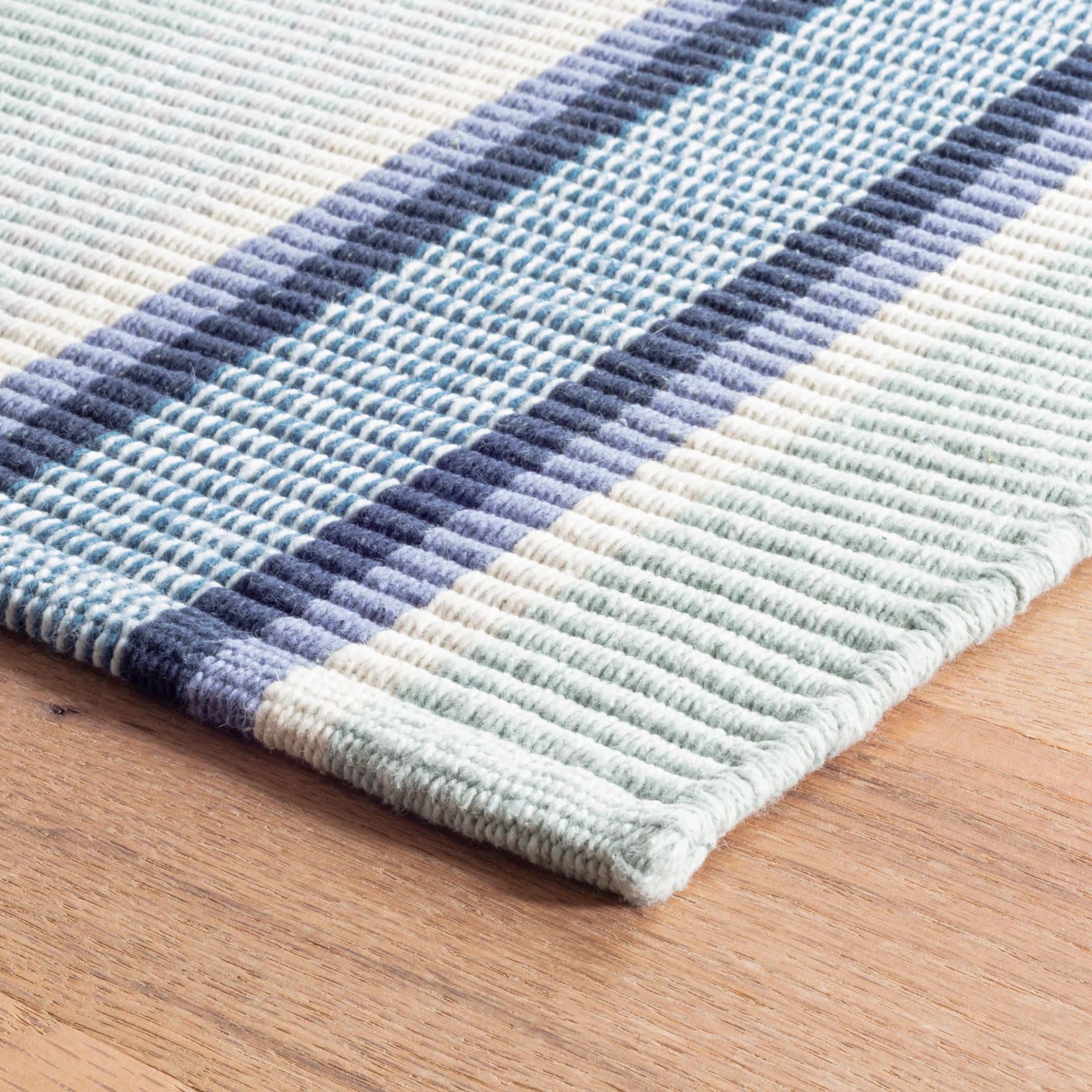barbados stripe handwoven cotton rug | blue barbados stripe handwoven cotton rug | blue