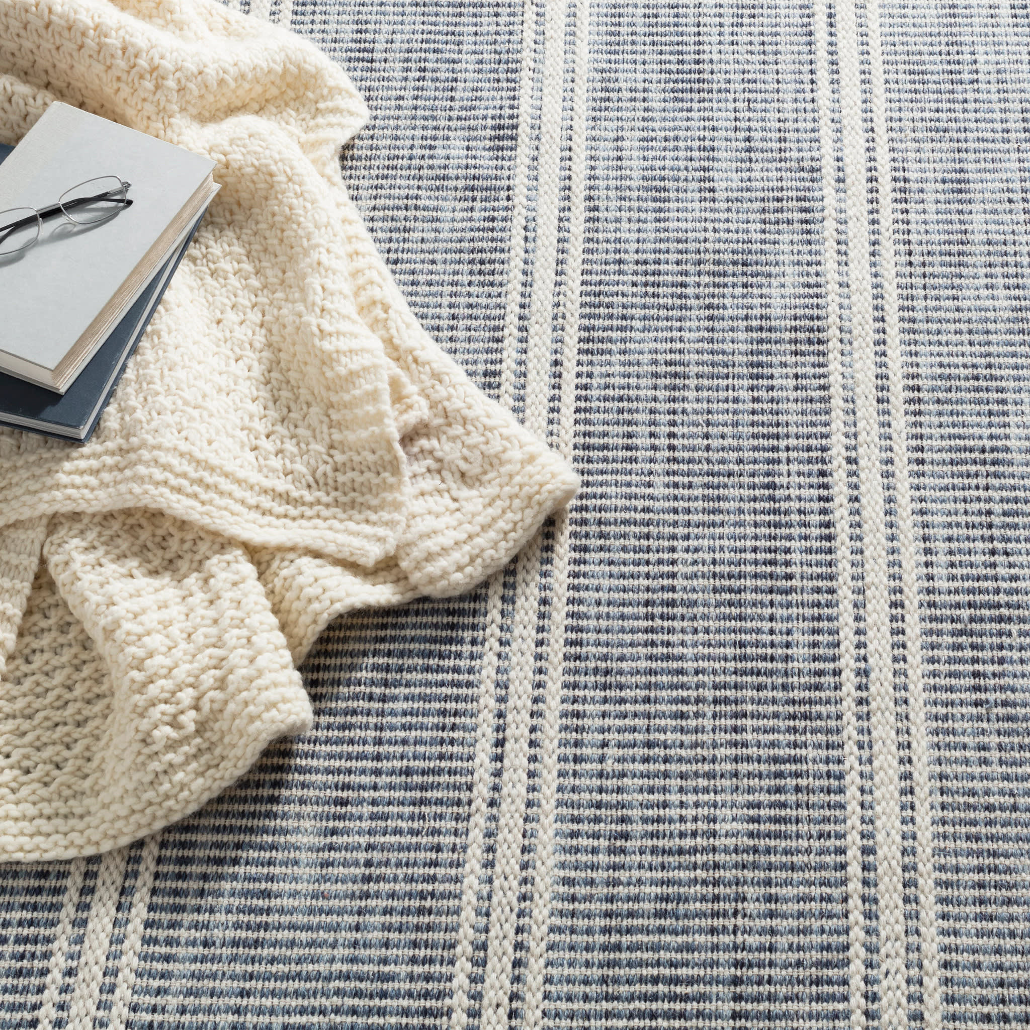 malta handwoven wool rug | blue malta handwoven wool rug | blue
