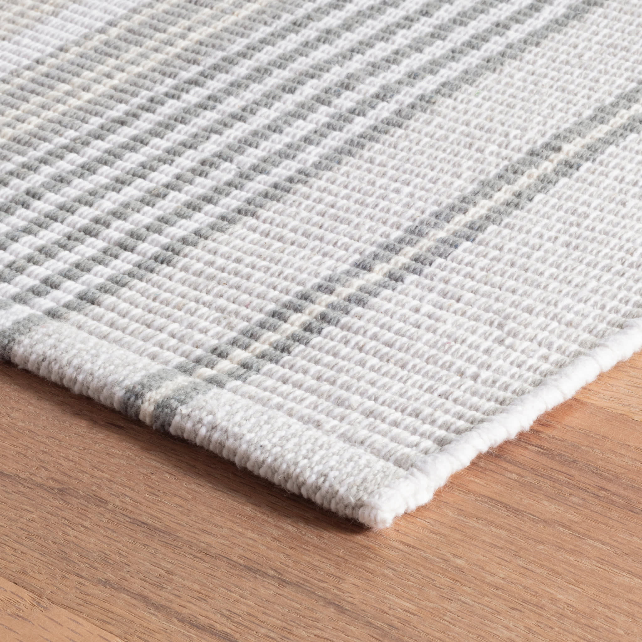 gradation ticking handwoven cotton rug | grey gradation ticking handwoven cotton rug | grey