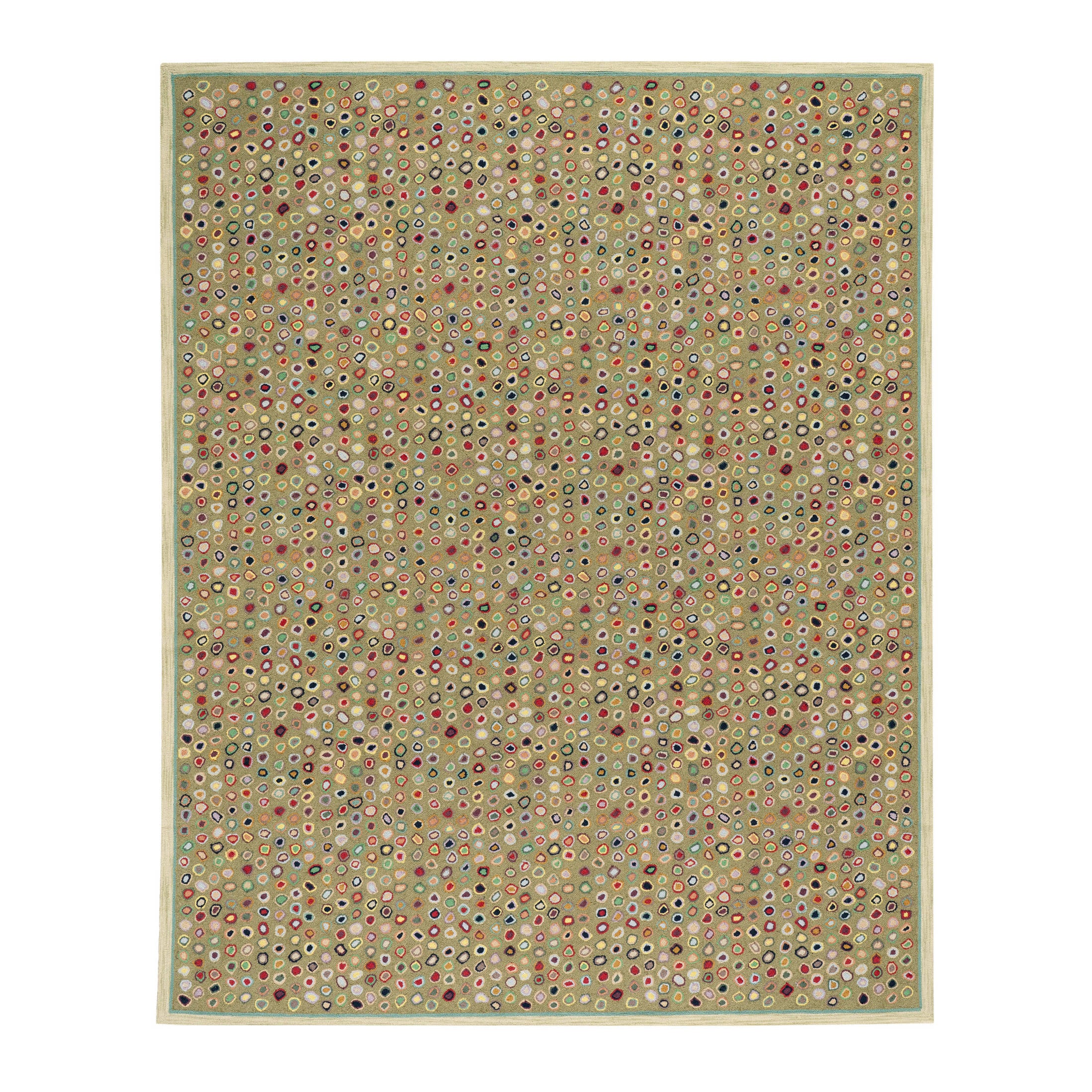 cat's paw hand micro hooked wool rug | sage cat's paw hand micro hooked wool rug | sage
