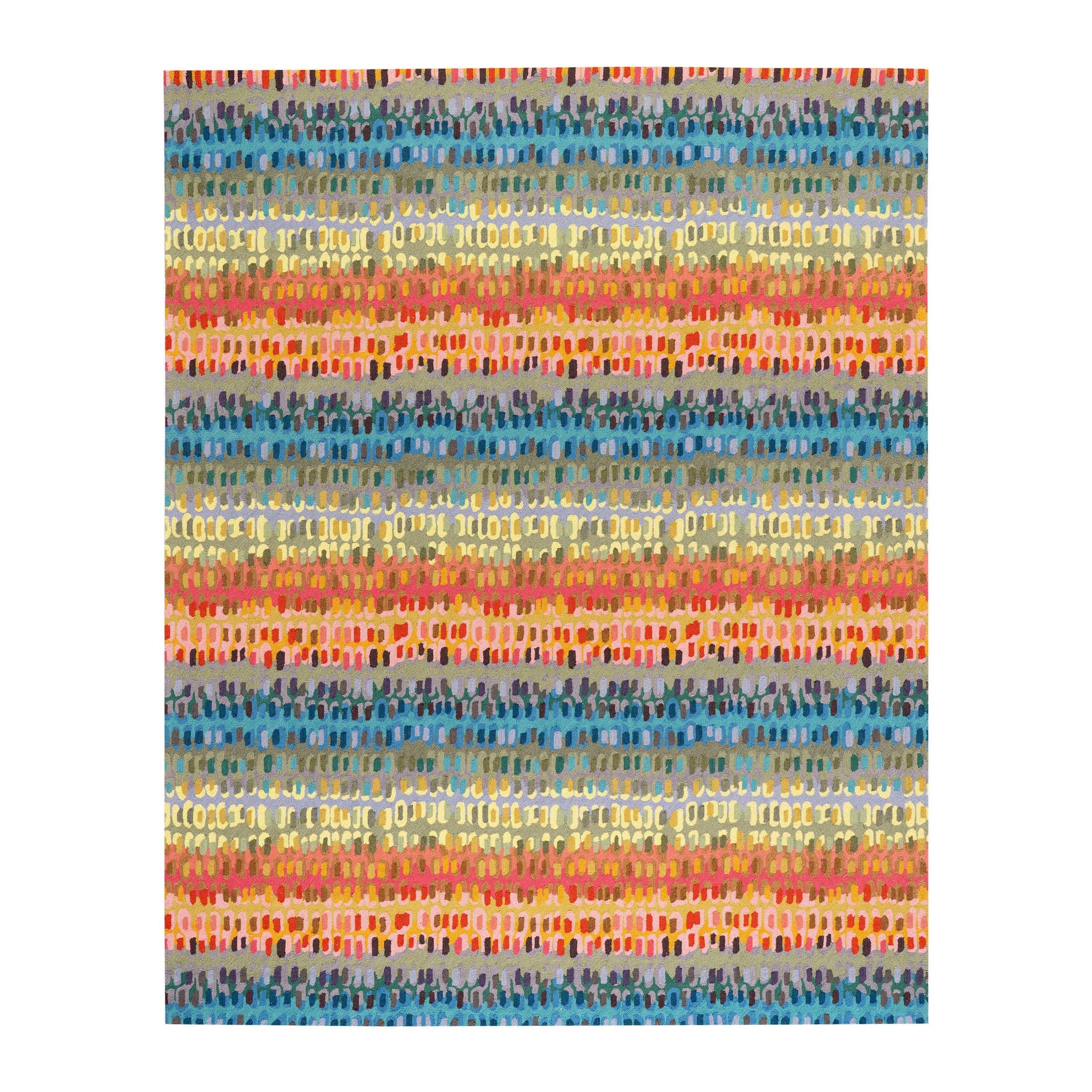 paint chip hand micro hooked wool rug | multi paint chip hand micro hooked wool rug | multi
